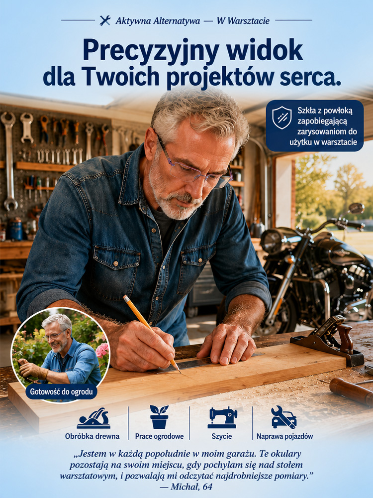 INTELIGENTNE Okulary Auto-Fokus 3w1 z Fotochromem (<30s) + Blokadą Światła Niebieskiego – Bezramkowy Design 15g [Certyfikat ISO/CE] – Wyprzedaż Specjalna!