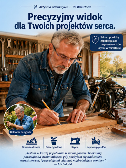 INTELIGENTNE Okulary Auto-Fokus 3w1 z Fotochromem (<30s) + Blokadą Światła Niebieskiego – Bezramkowy Design 15g [Certyfikat ISO/CE] – Wyprzedaż Specjalna!