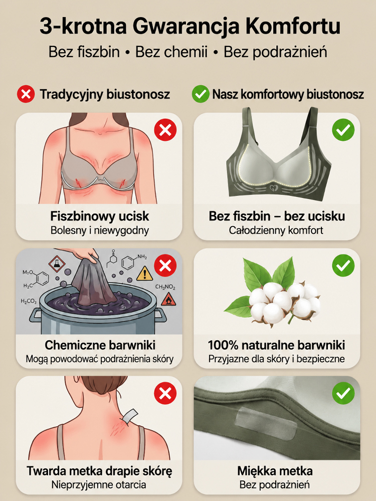 Bezszwowy Biustonosz Antygrawitacyjny (-5kg Efekt) – 100% Naturalny – Zakończenie Serii!
