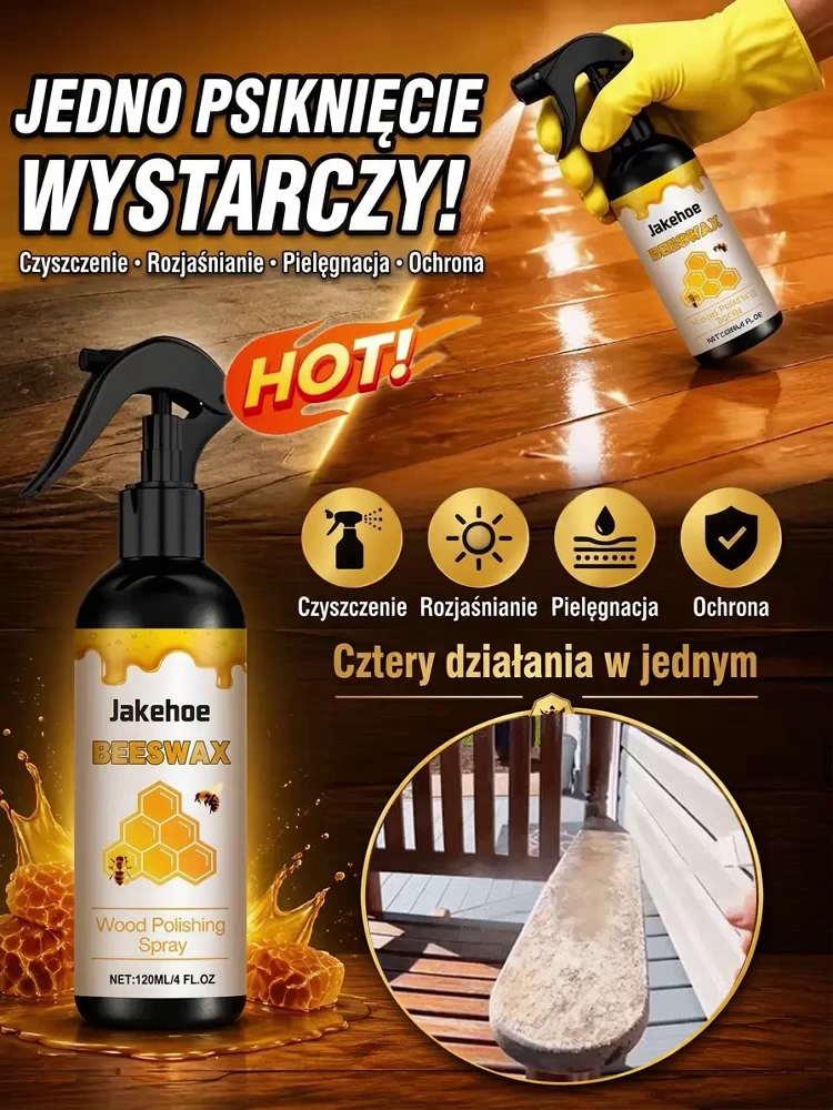 Niezbędnik w każdym domu: Spray z woskiem pszczelim czyści i chroni 🐝🛡️Bezpieczna formuła: Naturalny wosk bez smug, idealny dla Twojej rodziny 🌿👨‍👩‍👧‍👦