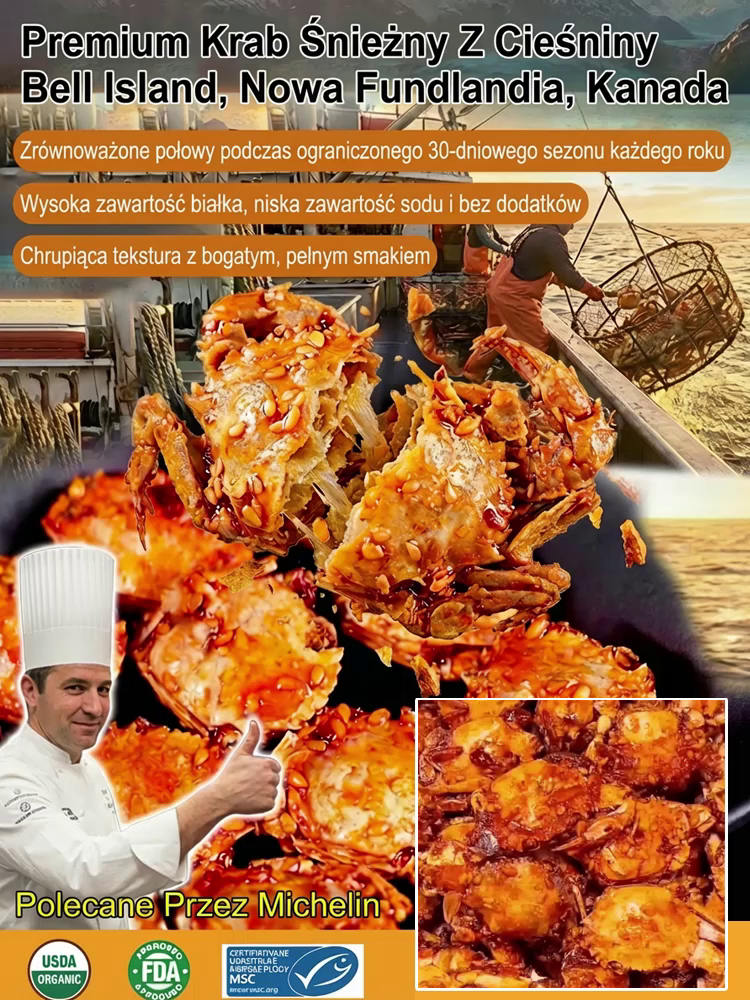 Chrupiący Kanadyjski Krab Śnieżny Premium | Polecane przez Michelin i MSC | Wyprzedaż Sezonowa – Ostatnie Sztuki!