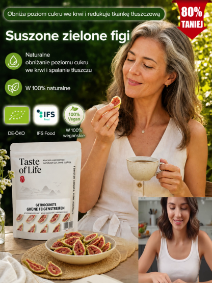 Suszone Zielone Figi "Zielone Złoto" – 100% Naturalne, Bez Dodatku Cukru, Wyprzedaż -80% Taniej!