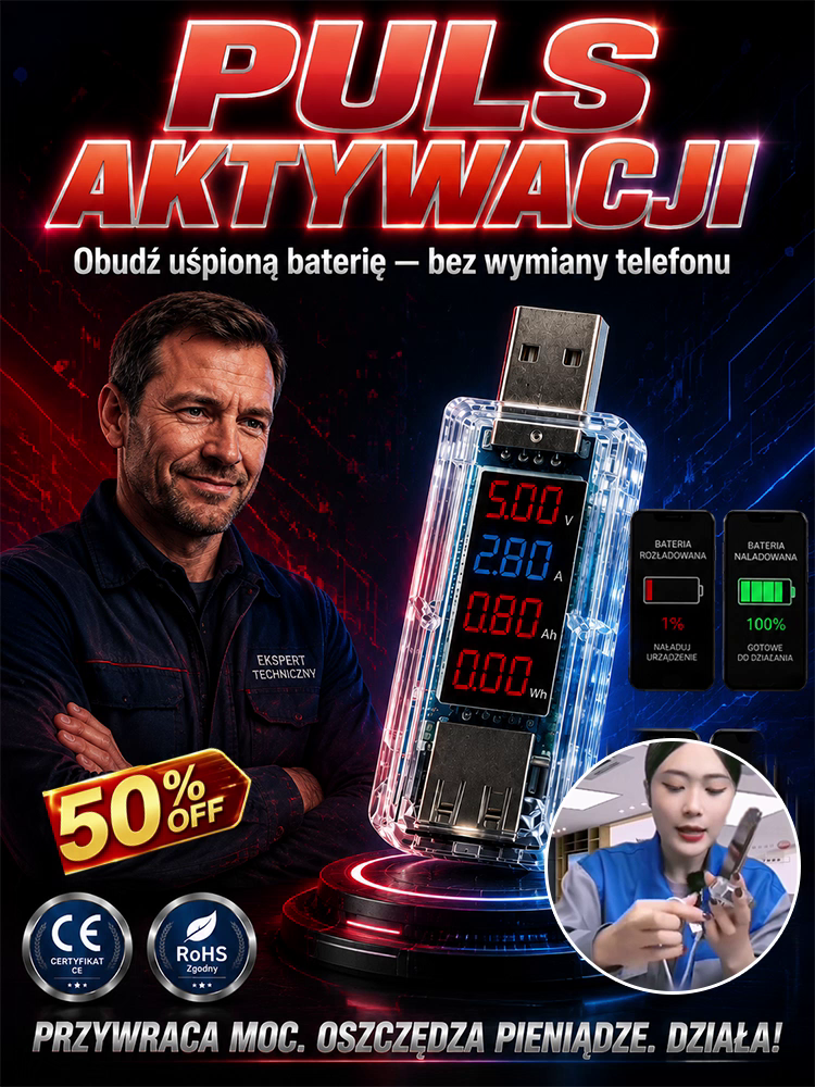 Inteligentny Aktywator Baterii USB z Technologią Impulsową – Wyświetlacz LED, Oficjalna Wyprzedaż Magazynowa 50% OFF