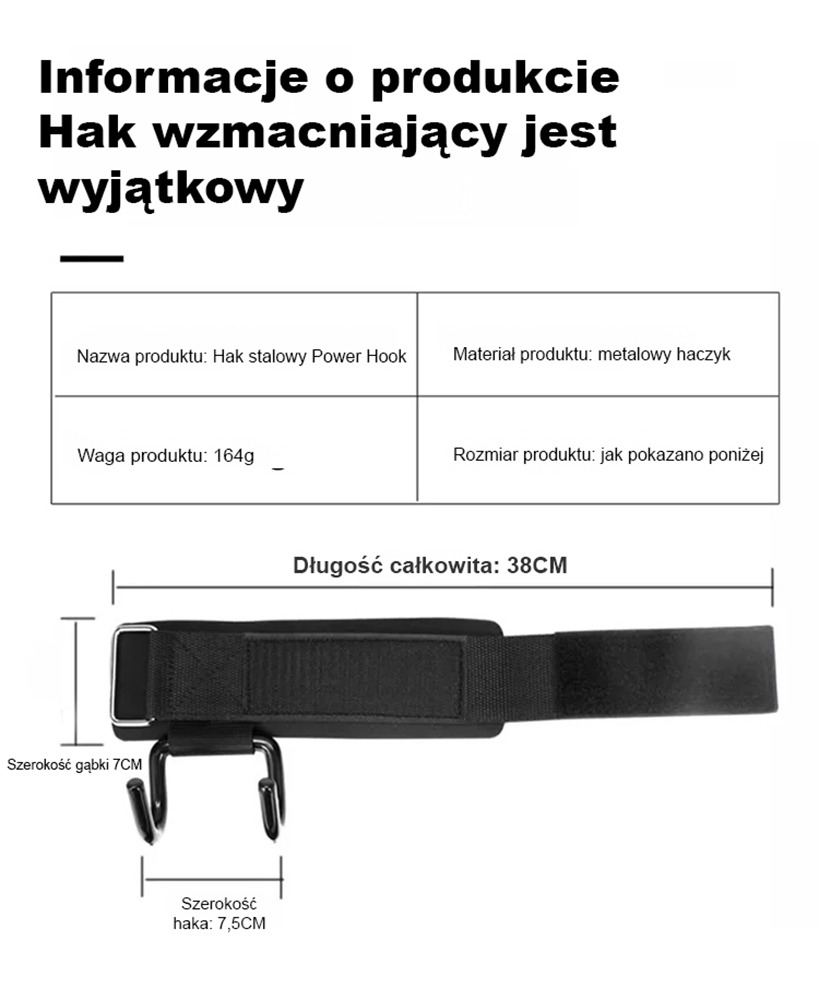 Niemieckie Haki Siłowe Premium (Stal) – Maksymalny Chwyt i Ochrona Nadgarstka. Ostatnie sztuki w cenie promocyjnej!