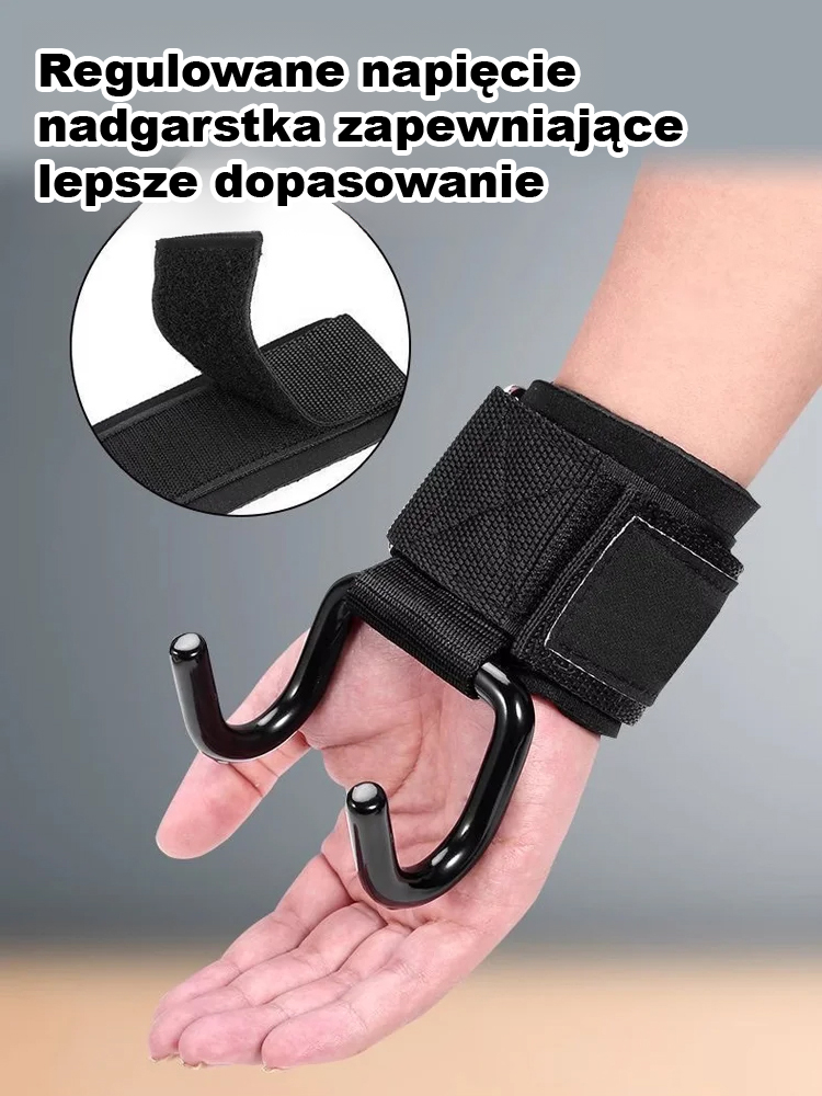 Niemieckie Haki Siłowe Premium (Stal) – Maksymalny Chwyt i Ochrona Nadgarstka. Ostatnie sztuki w cenie promocyjnej!