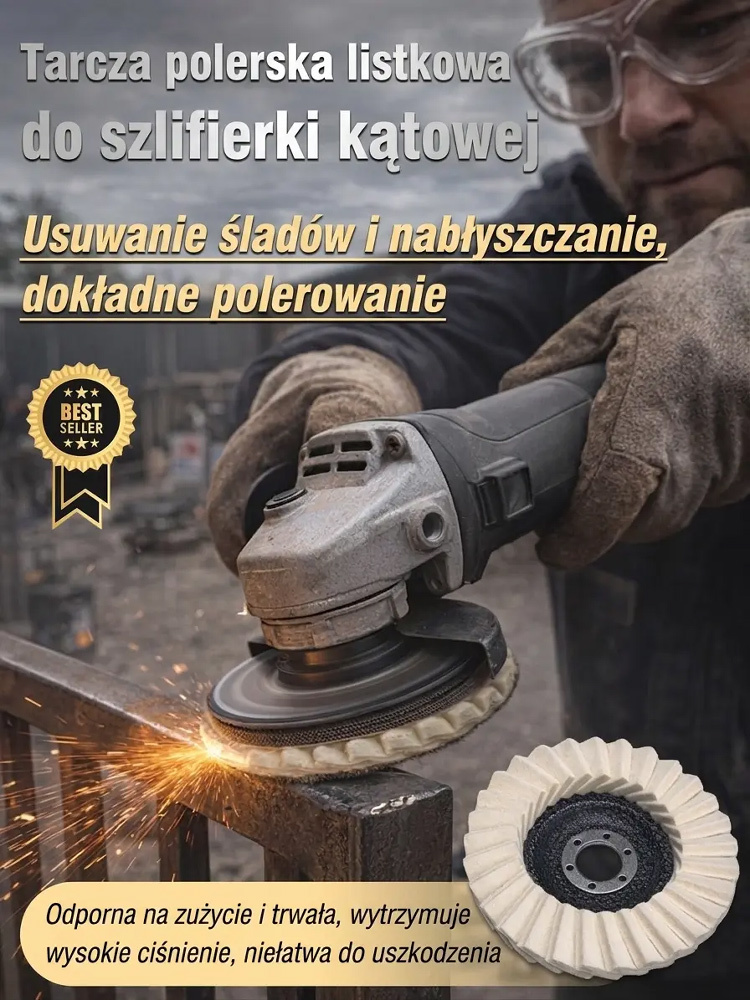 Uzyskaj lustrzany blask w kilka minut! Profesjonalne tarcze polerskie do metalu i szkła ✨🔧Tarcze filcowe 115mm. Pasują do każdej szlifierki, polerują 2x szybciej! 🚀🔨Idealne do aut, mebli i metalu – profesjonalny finisz 🏎️🪑