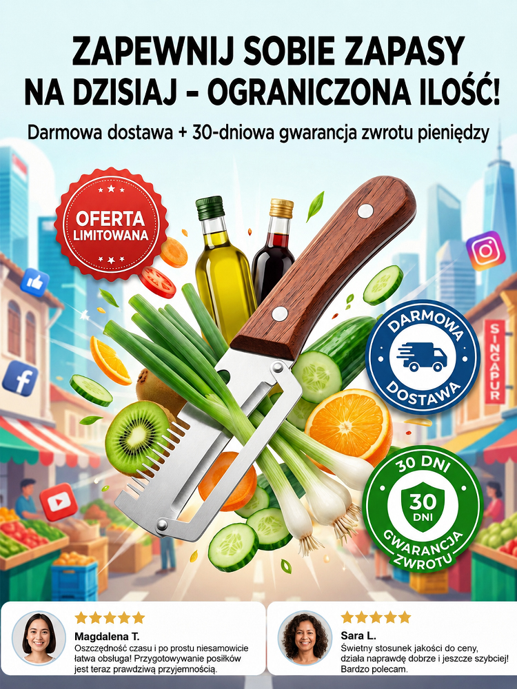 UNIWERSALNA OBIERACZKA 3-W-1 ZE STALI 3CR! Błyskawiczne Krojenie, Obieranie i Otwieranie – OSTATNIE SZTUKI W PROMOCJI!