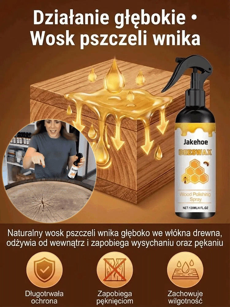 Niezbędnik w każdym domu: Spray z woskiem pszczelim czyści i chroni 🐝🛡️Bezpieczna formuła: Naturalny wosk bez smug, idealny dla Twojej rodziny 🌿👨‍👩‍👧‍👦
