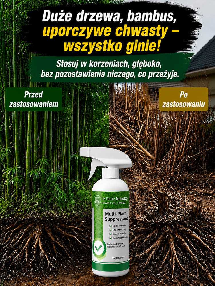 EKSTREMALNY Zabójca Bambusa i Chwastów 10X [Niemiecka Formuła Bez Glifosatu – Efekt w 3 Sekundy!] – Ostatnia Wyprzedaż Magazynowa!