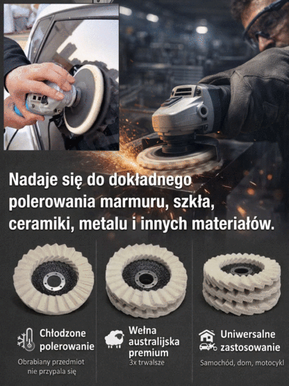 Uzyskaj lustrzany blask w kilka minut! Profesjonalne tarcze polerskie do metalu i szkła ✨🔧Tarcze filcowe 115mm. Pasują do każdej szlifierki, polerują 2x szybciej! 🚀🔨Idealne do aut, mebli i metalu – profesjonalny finisz 🏎️🪑