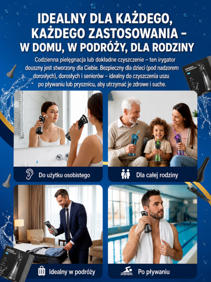 5-Otworowy Soniczny Irygator Do Uszu [Projekt USA / Testowany CE] – Bezpieczna Higiena w 30 Sekund. KONIEC z Niebezpiecznymi Patyczkami! Ostatnie Sztuki w Tej Cenie!