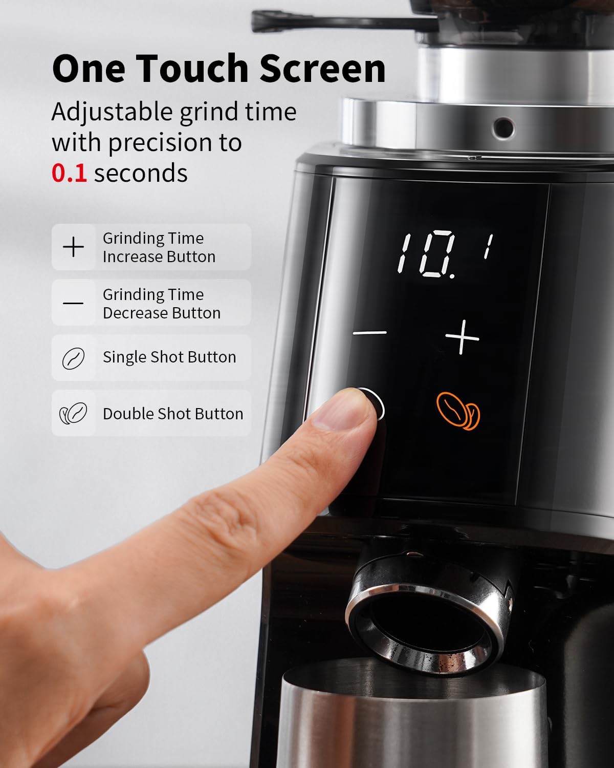 64mm Burr Coffee Grinder with 100 Grind Settings