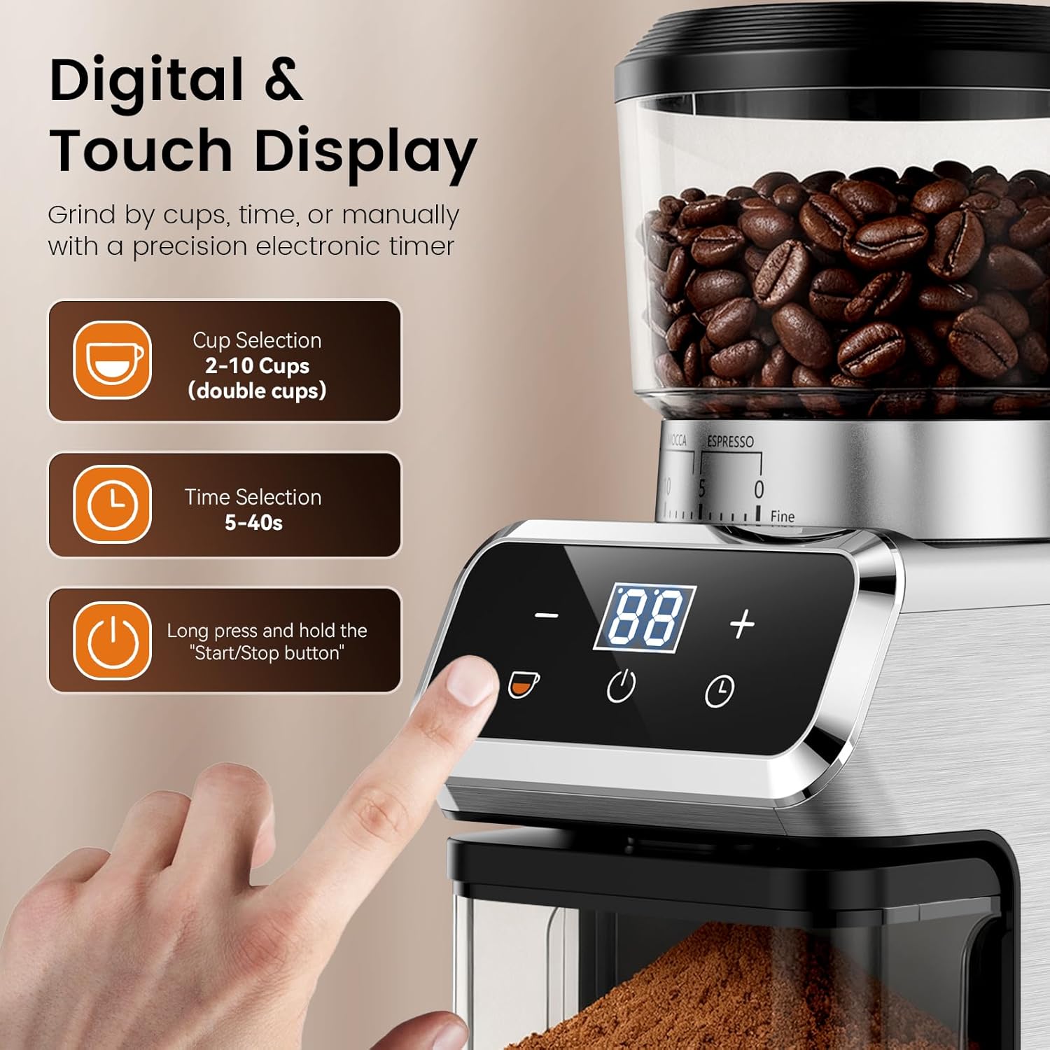 Coffee Grinder Electric,Coffee Bean Grinder with 35 Grind Settings
