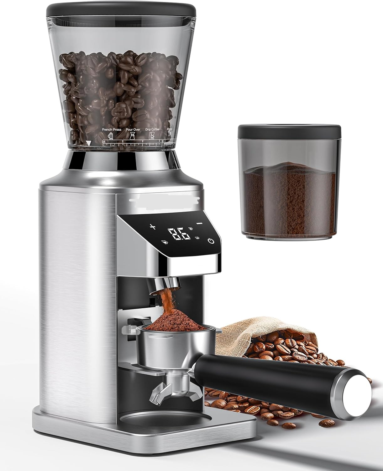 Anti-Static Espresso Grinder with 34 Grind Settings