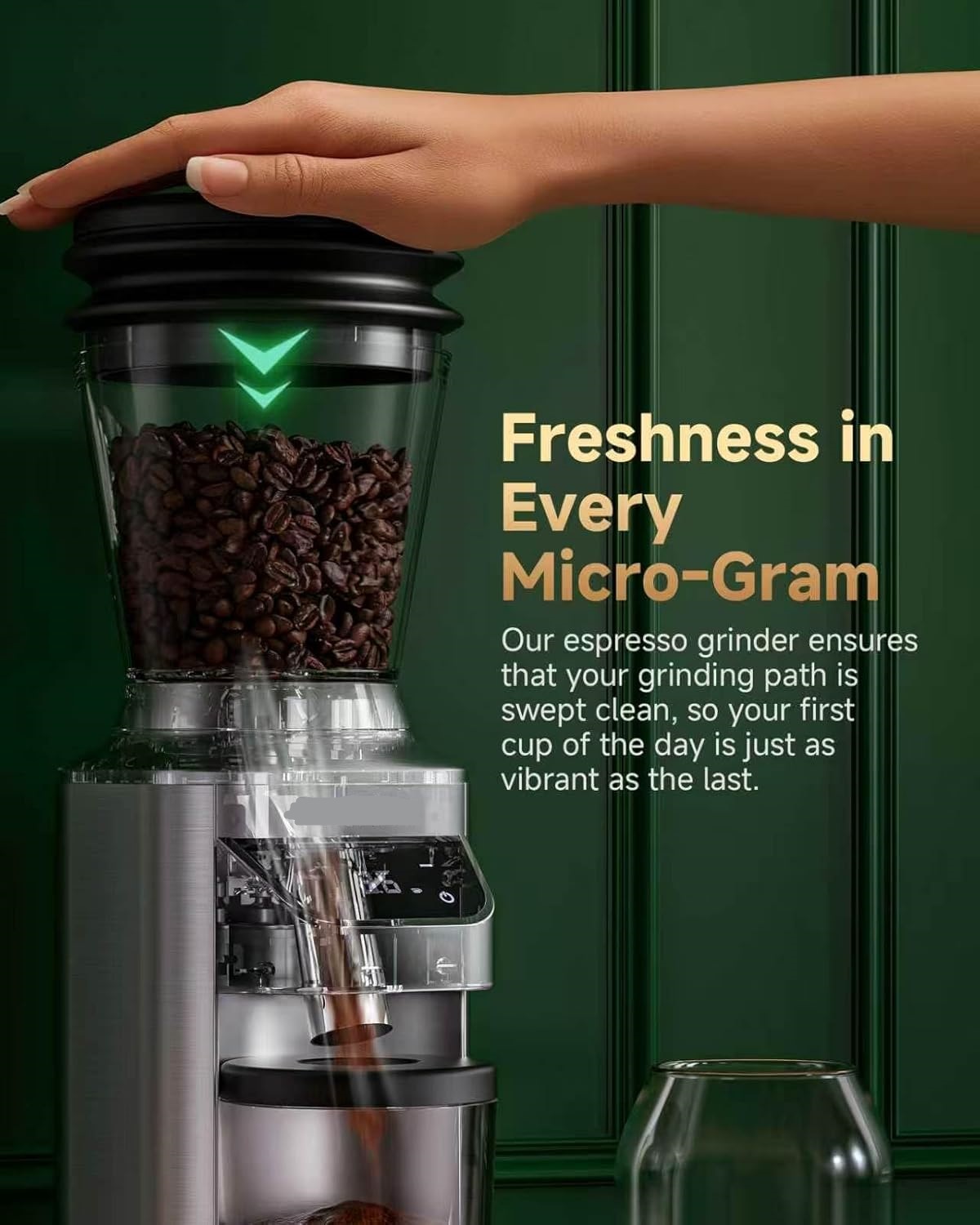 Anti-Static Espresso Grinder with 34 Grind Settings