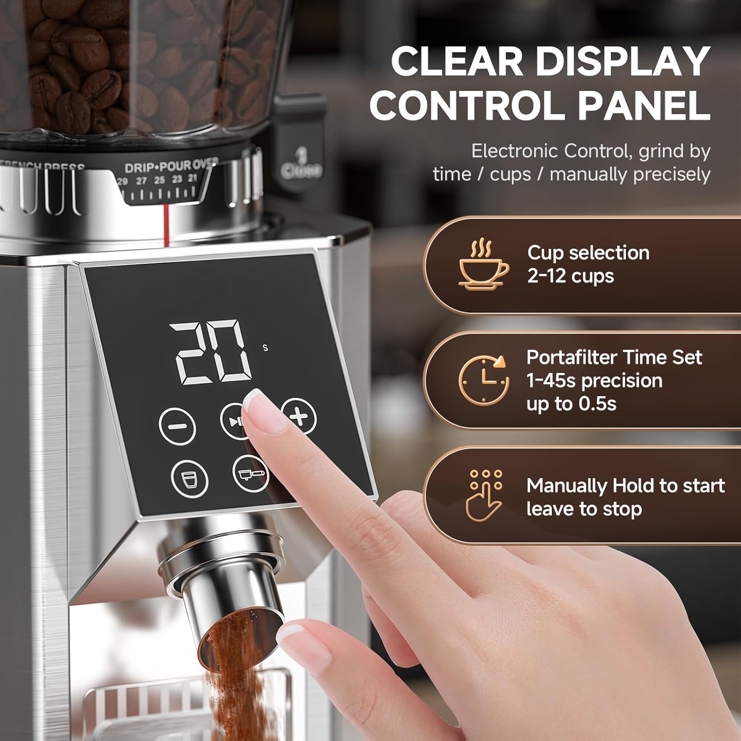 Burr Coffee Grinder with 45 Grind Settings