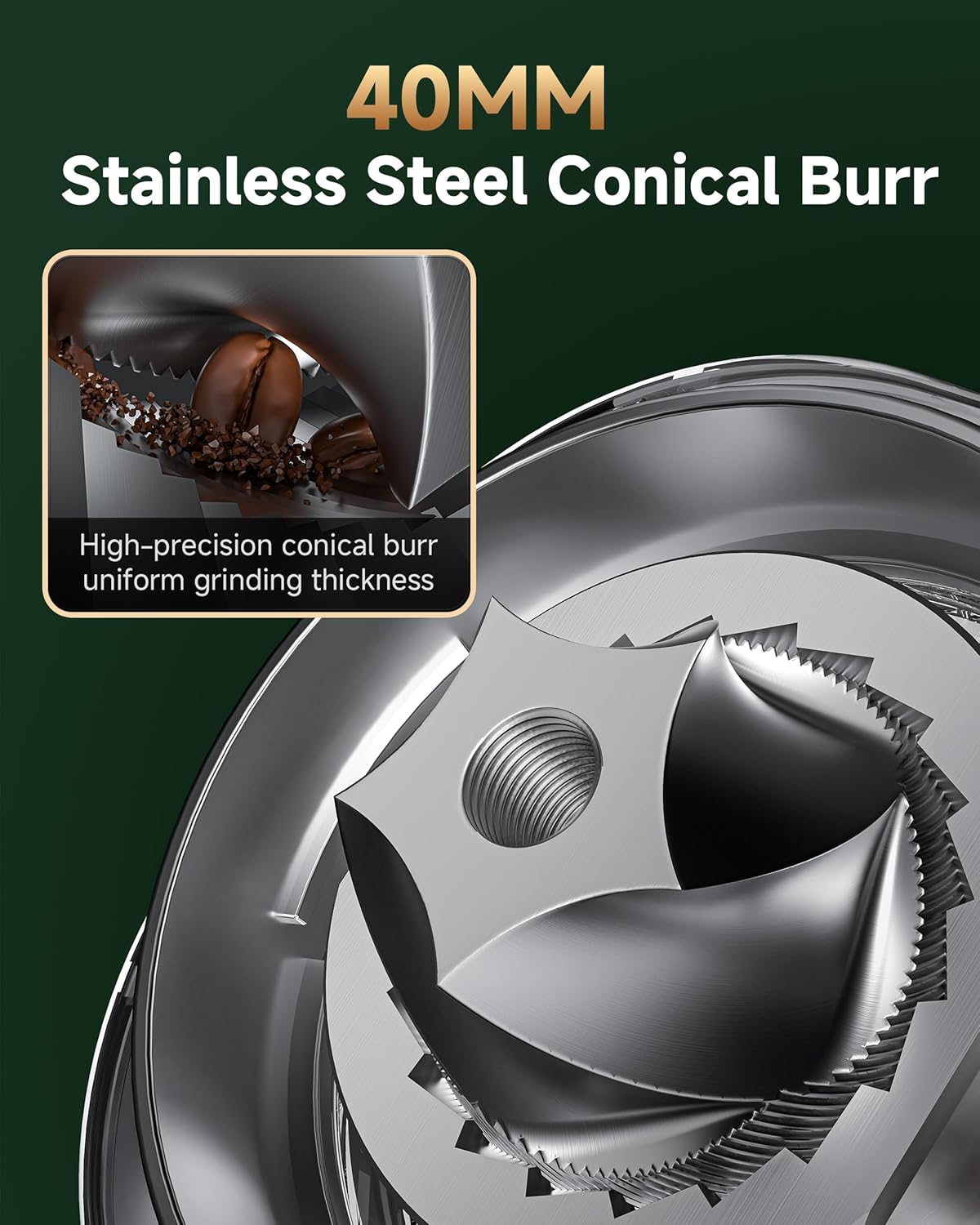 Anti-Static Espresso Grinder with 34 Grind Settings