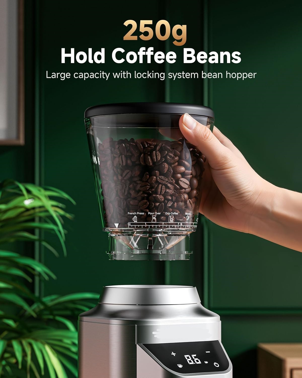 Anti-Static Espresso Grinder with 34 Grind Settings