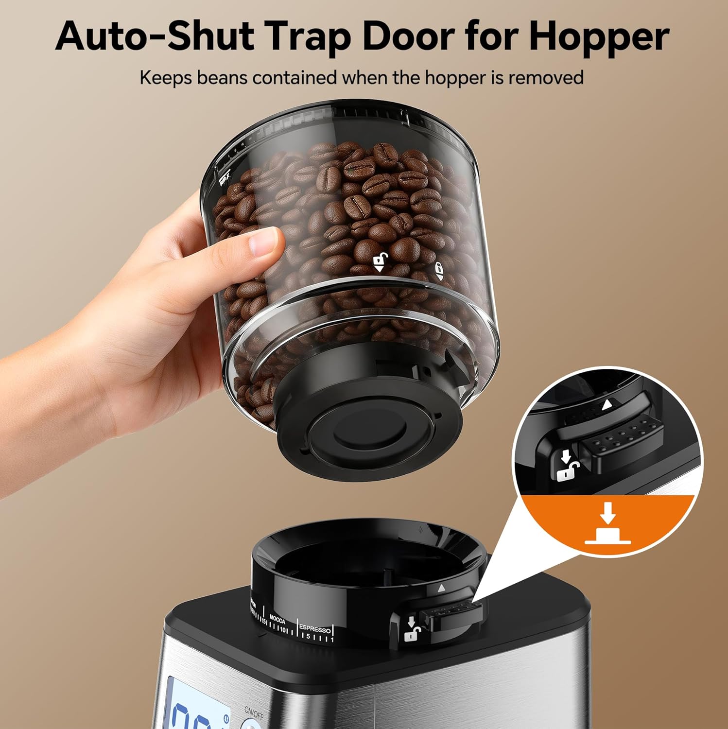 51 Precise Grind Settings Automatic Coffee Grinder