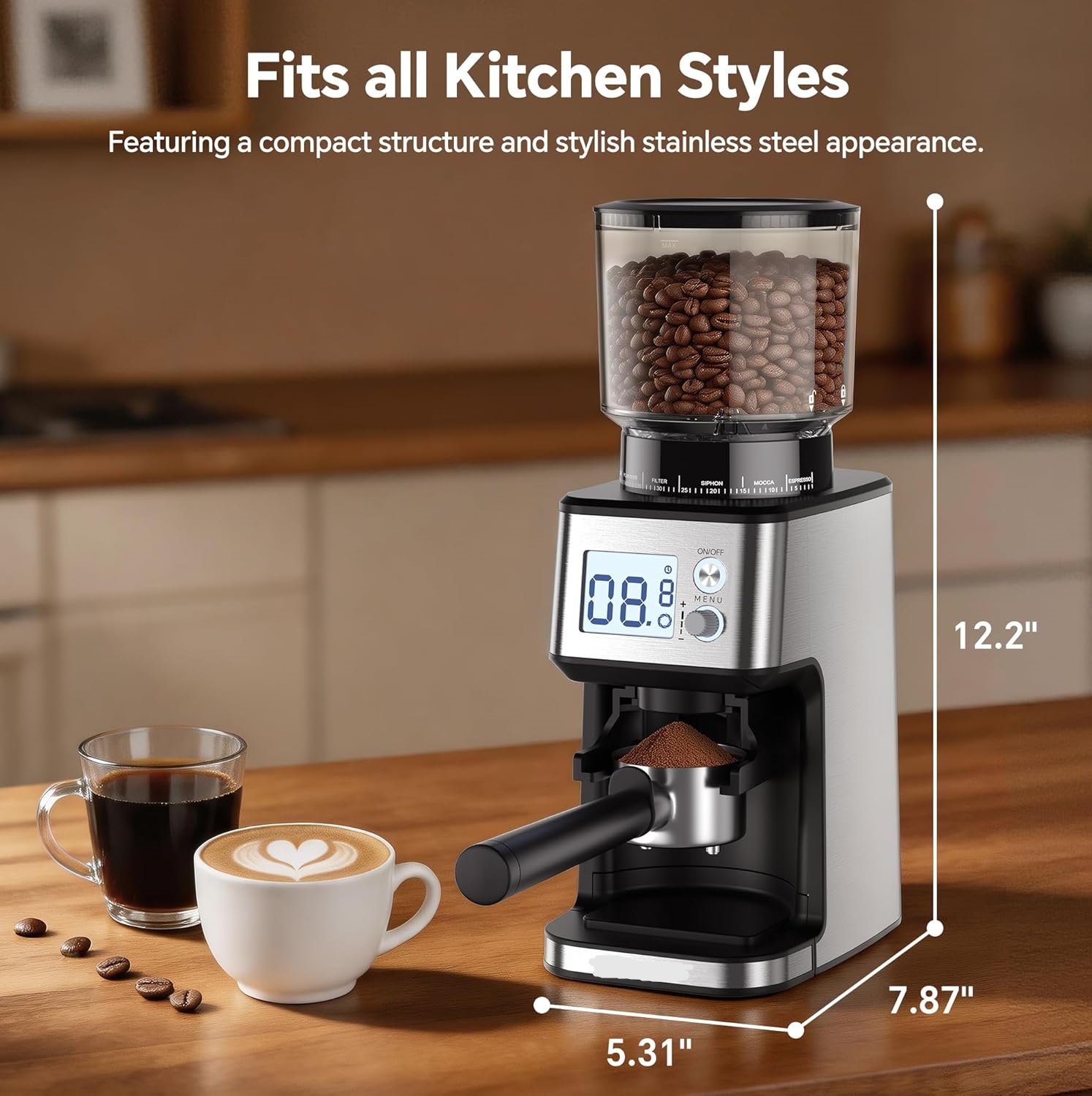 51 Precise Grind Settings Automatic Coffee Grinder