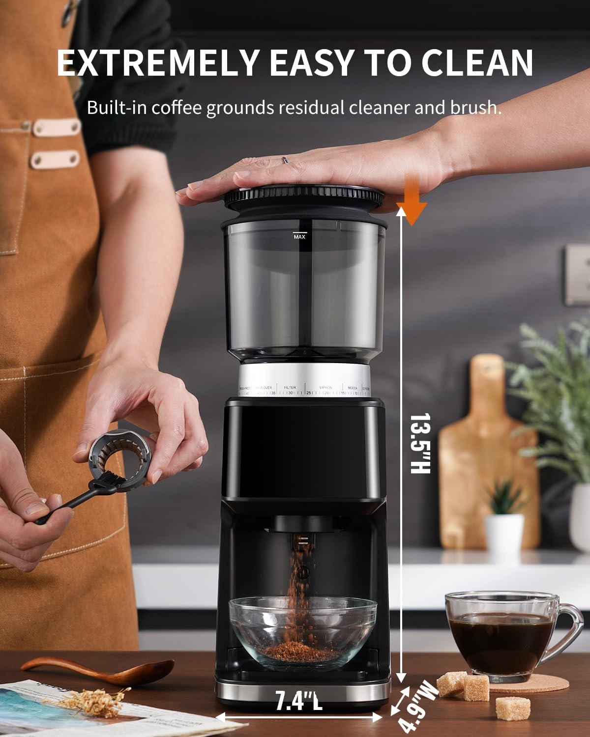 Conical Burr Espresso Coffee Grinder Electric