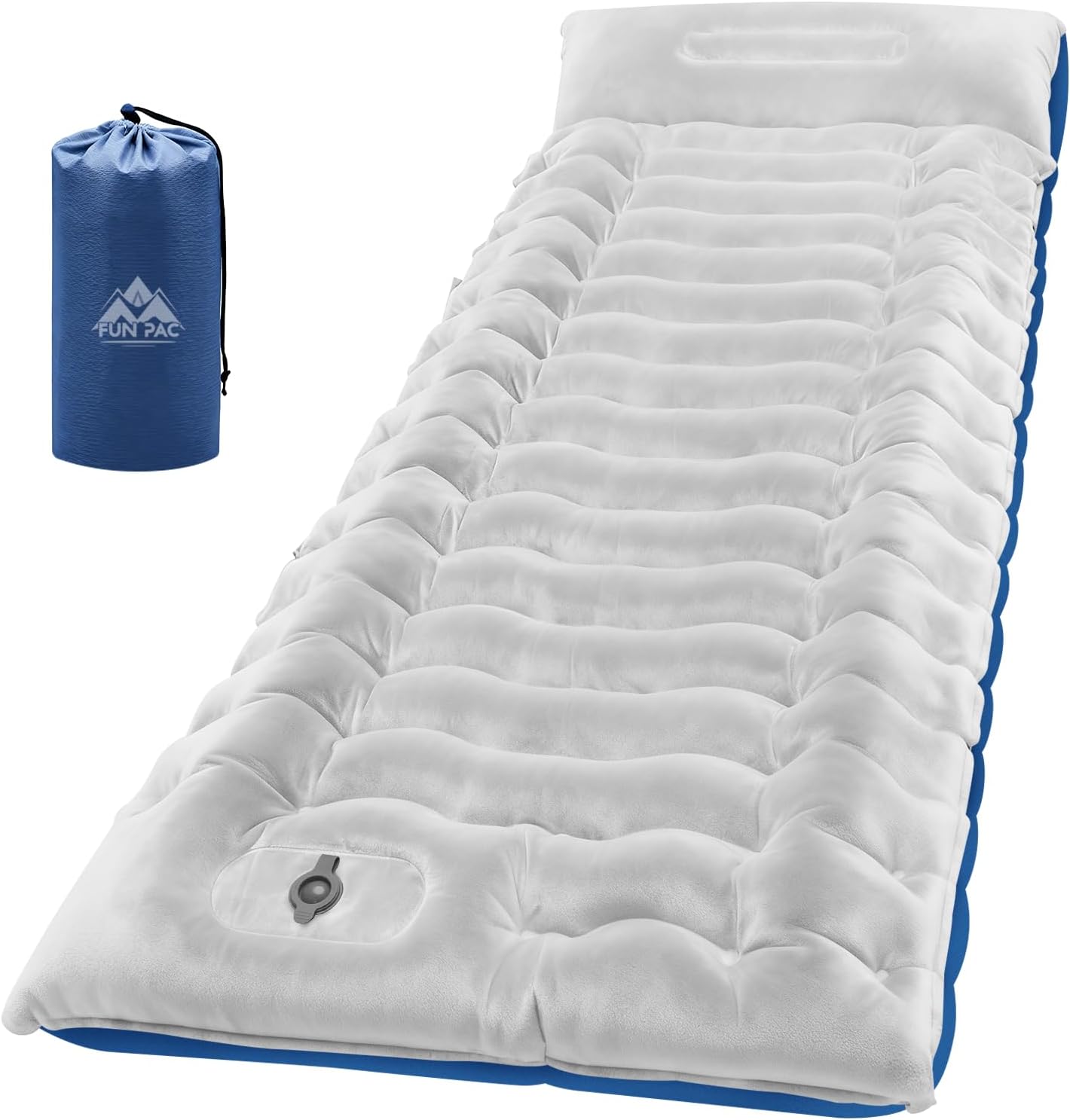 Camping Sleeping Pad, Ultralight Camping Mat with Pillow, Built-in Foot Pump Inflatable Sleeping Pads Compact for Camping Backpacking Hiking Traveling Tent,Single,Green