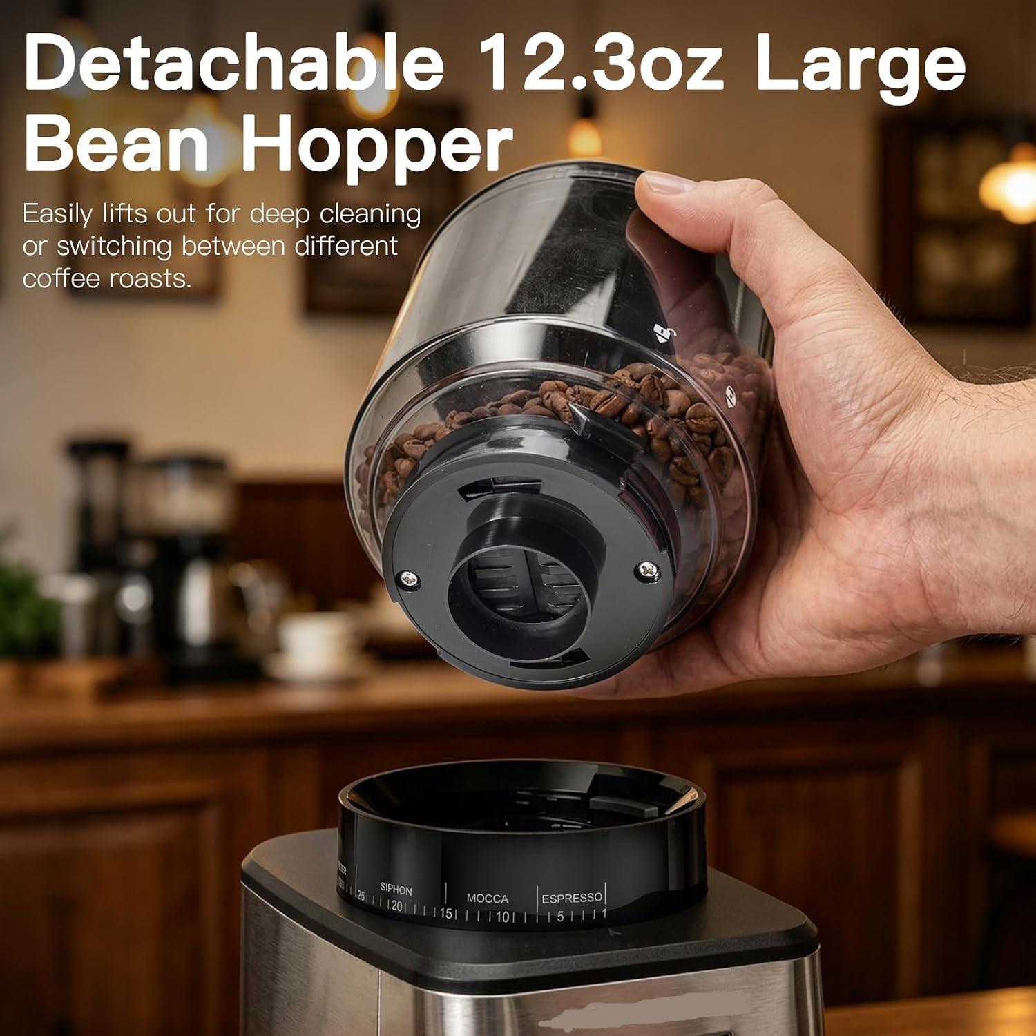 Burr Coffee Grinder with 51 Grind Settings, Precision Timer
