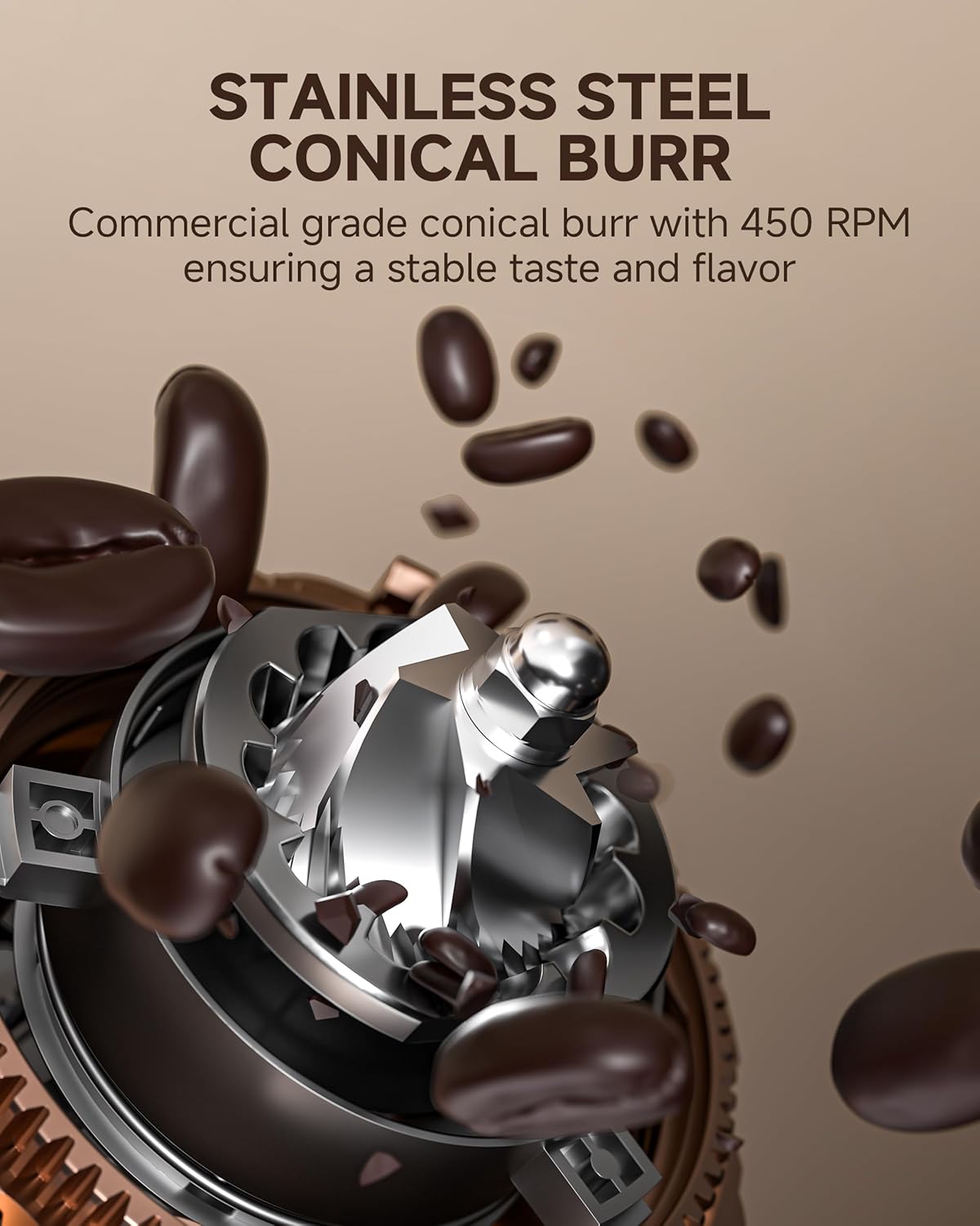 75 Settings Burr Grinder, 40mm Conical Burr