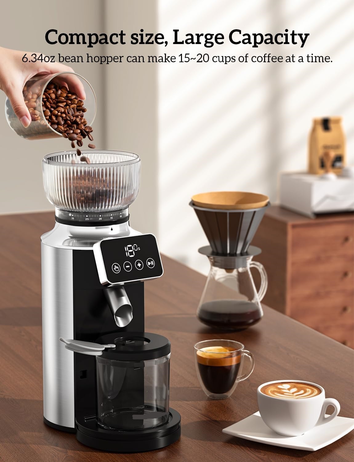 Burr Coffee Grinder 30 Precise Setting&Anti-Static 