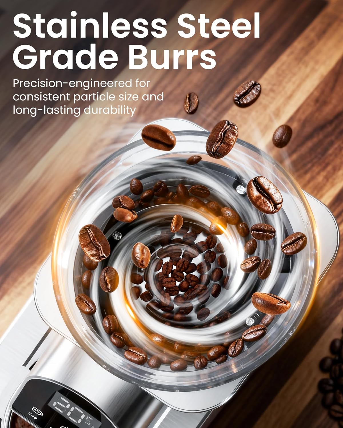 Electric Coffee Bean Grinder with 48 Precise Settings