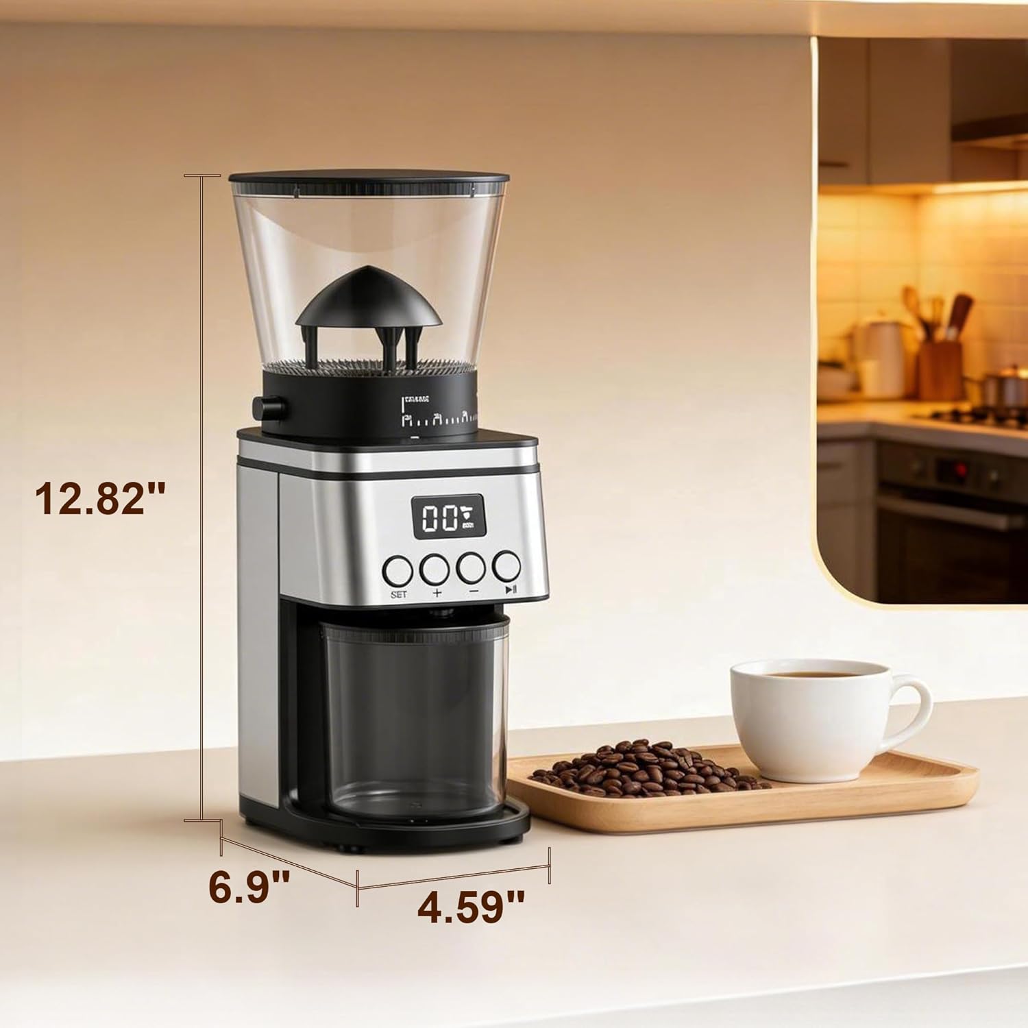 Stainless Steel Electric Coffee Grinder for Home