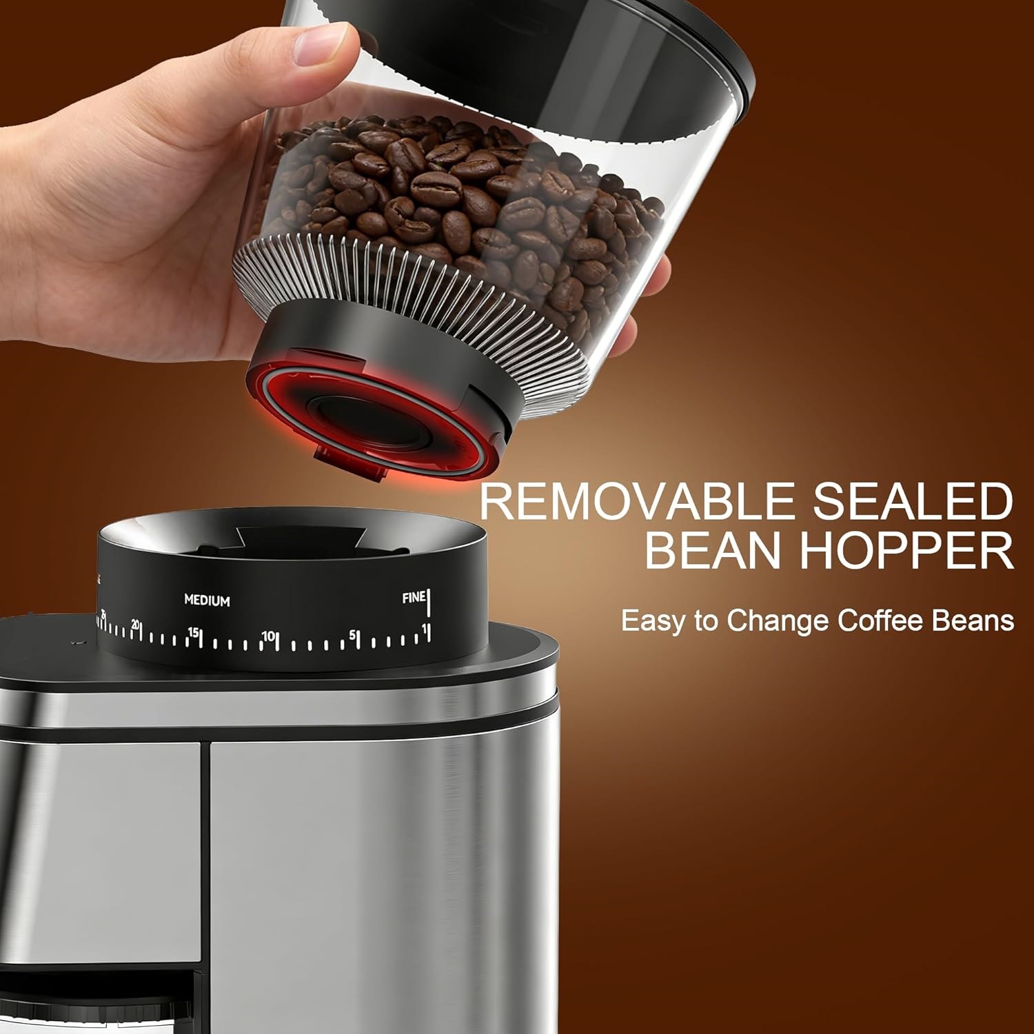 Stainless Steel Electric Coffee Grinder for Home