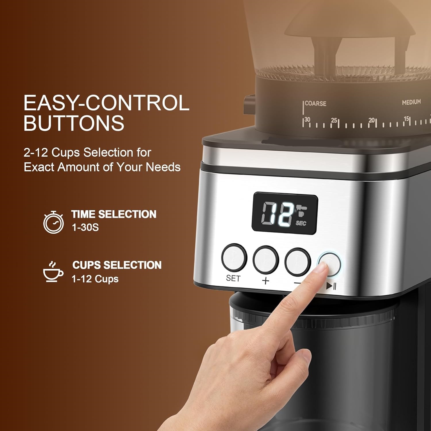 Stainless Steel Electric Coffee Grinder for Home