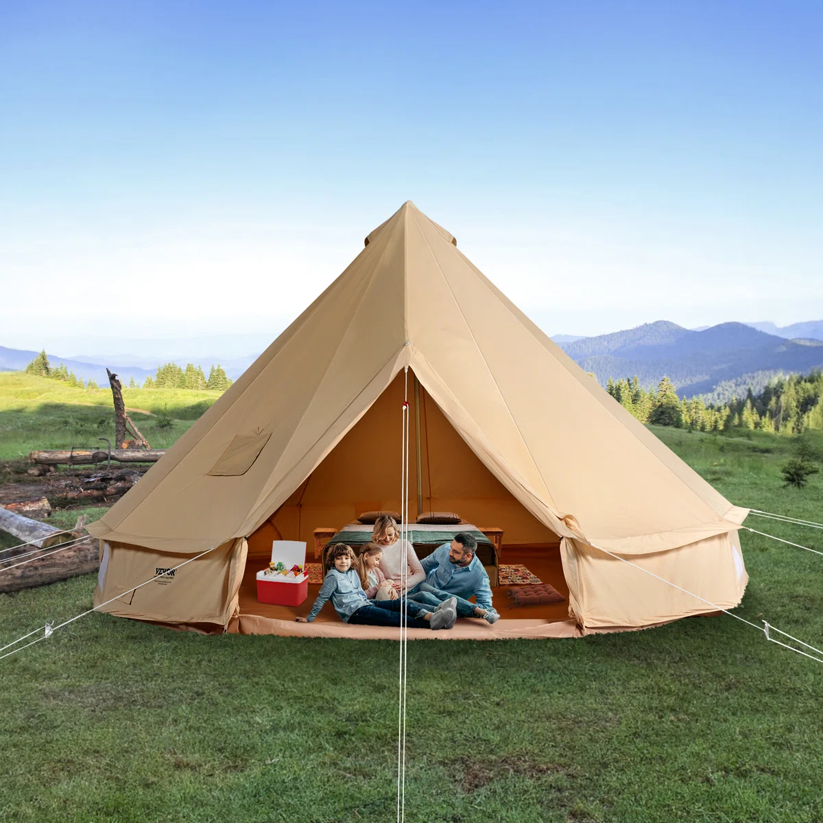 4-Season Camping Yurt Tent with Stove Jack
