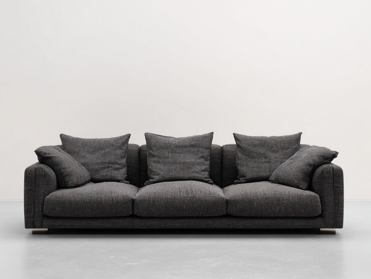 Sofás lineales sofá tapizado de tela 220x90x85 cm - gris oscuro - diseño contemporáneo-Casagetloft