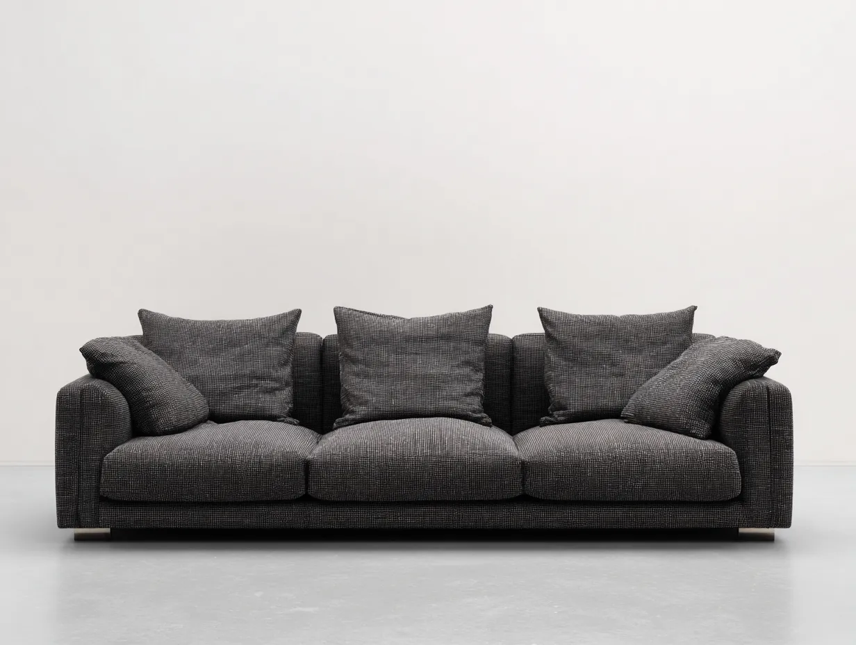 Sofás lineales sofá tapizado de tela 220x90x85 cm - gris oscuro - diseño contemporáneo-Casagetloft