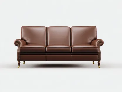 Sofás lineales tapizados cuero sintético 225x95x85 cm - marrón - estilo clásico-Casagetloft