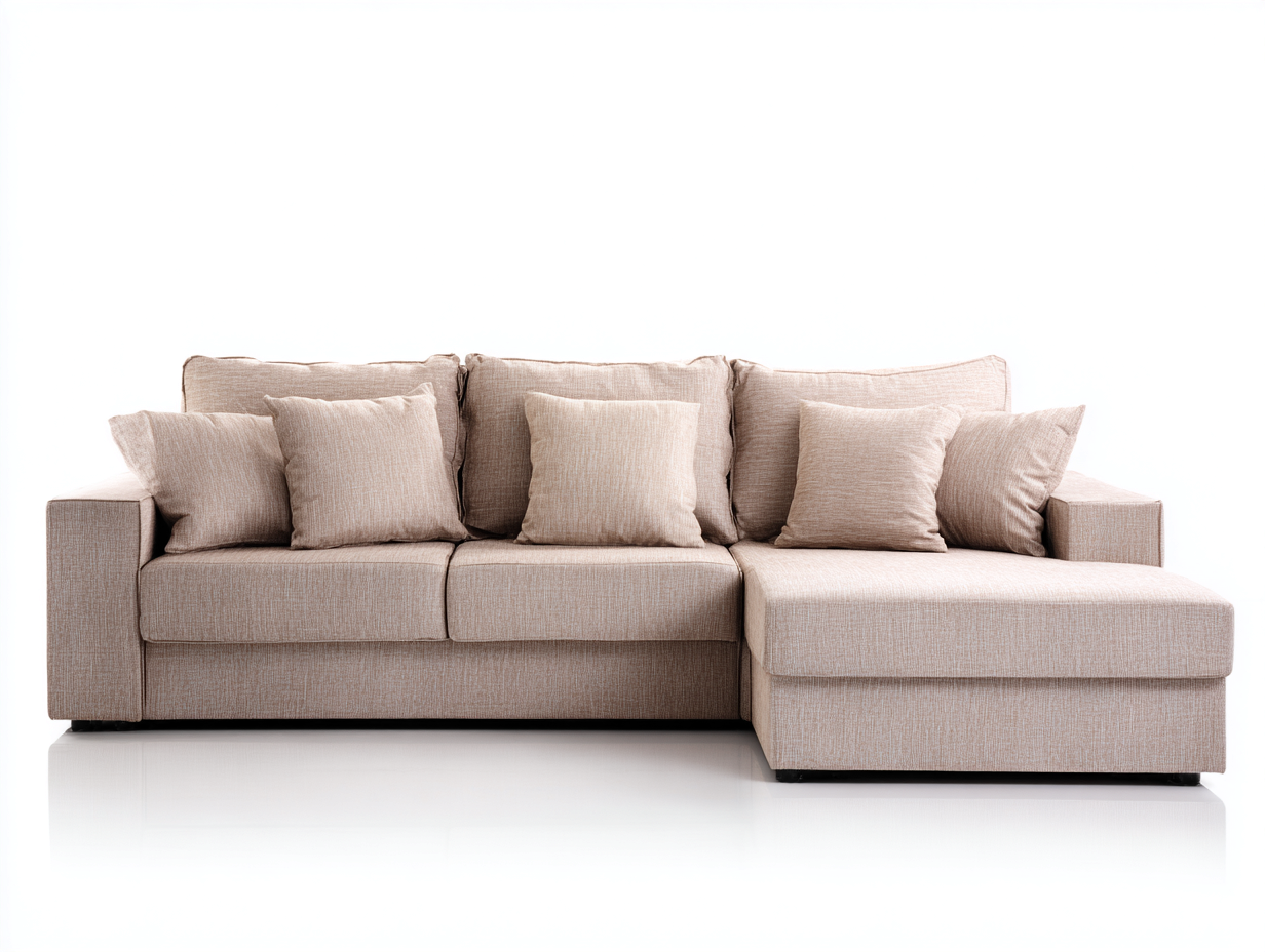 Sofás rinconeros sofá rinconero tapizado de tela 260x160x85 cm - beige claro - diseño contemporáneo-Casagetloft