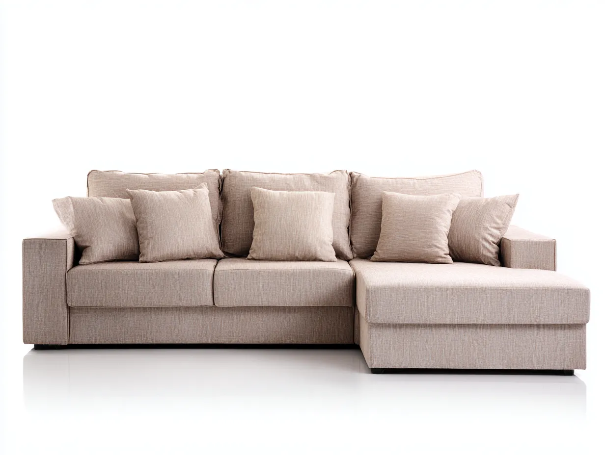 Sofás rinconeros sofá rinconero tapizado de tela 260x160x85 cm - beige claro - diseño contemporáneo-Casagetloft