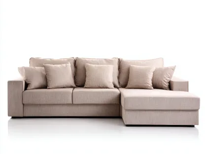 Sofás rinconeros sofá rinconero tapizado de tela 260x160x85 cm - beige claro - diseño contemporáneo-Casagetloft