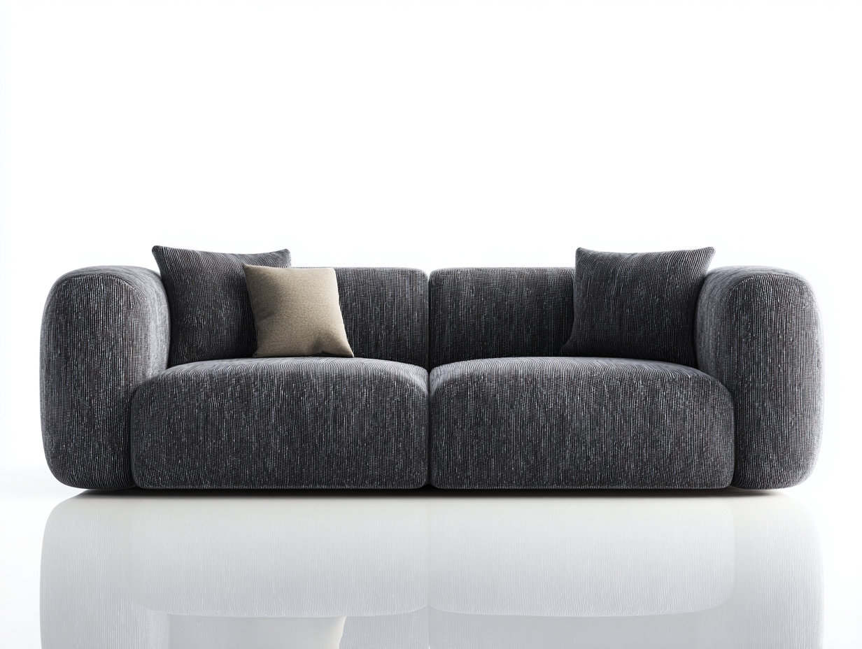 Sofás lineales tapizado tela 220x95x80 cm - Gris oscuro - Diseño moderno-Casagetloft