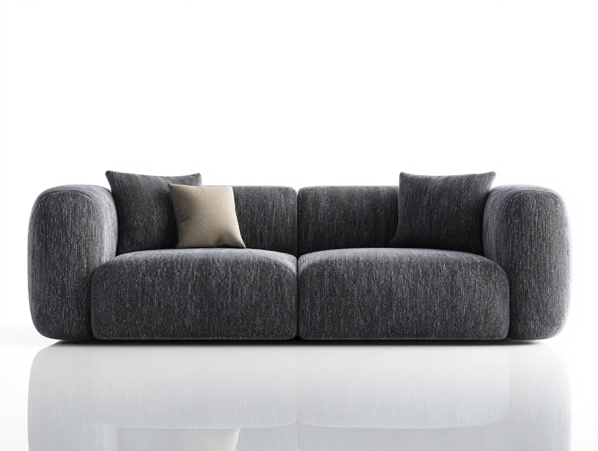 Sofás lineales tapizado tela 220x95x80 cm - Gris oscuro - Diseño moderno-Casagetloft