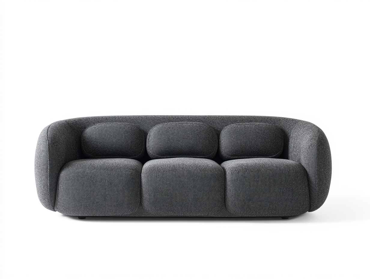 Sofás lineales tapizados tejido textil 220x90x75 cm - gris - diseño contemporáneo-Casagetloft