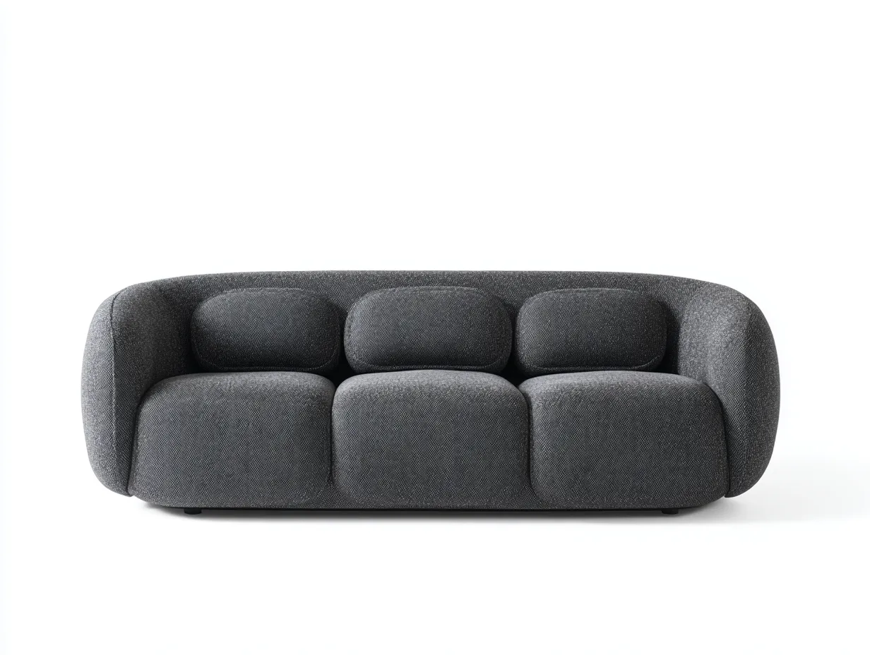 Sofás lineales tapizados tejido textil 220x90x75 cm - gris - diseño contemporáneo-Casagetloft