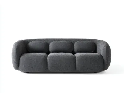 Sofás lineales tapizados tejido textil 220x90x75 cm - gris - diseño contemporáneo-Casagetloft