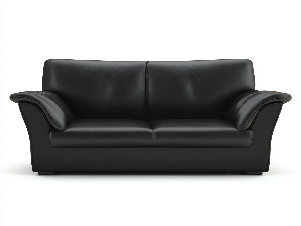 Sofás lineales tapizado cuero sintético 180x90x85 cm - Negro - Diseño clásico-Casagetloft