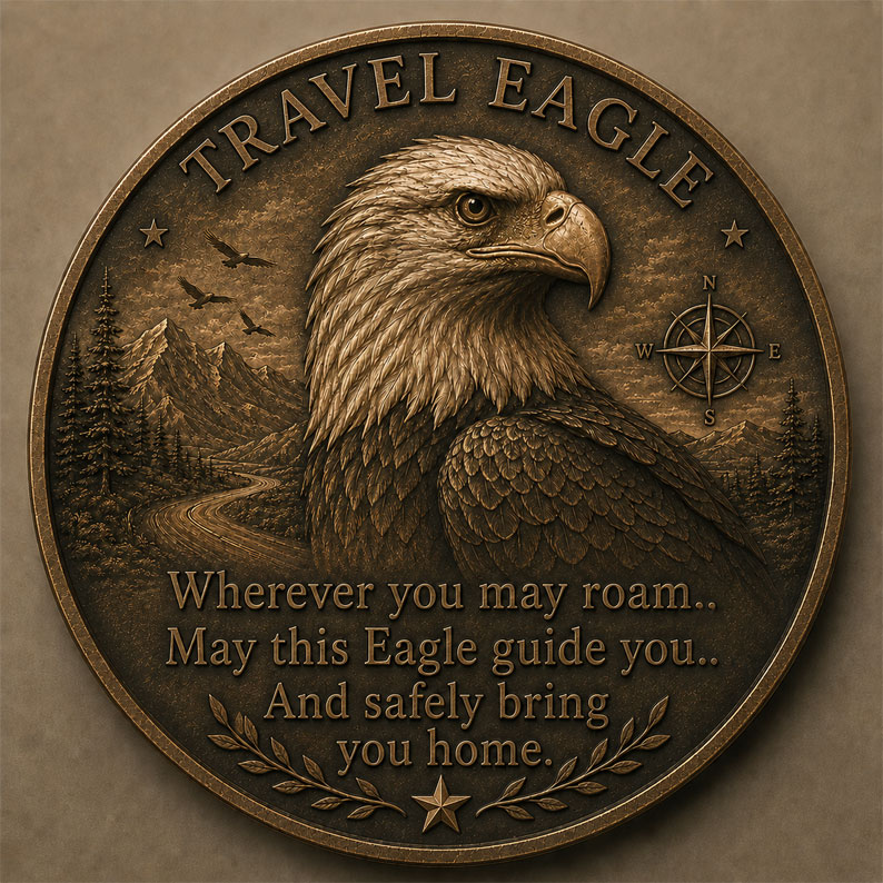 Travel Eagle Safe Travels Coin
