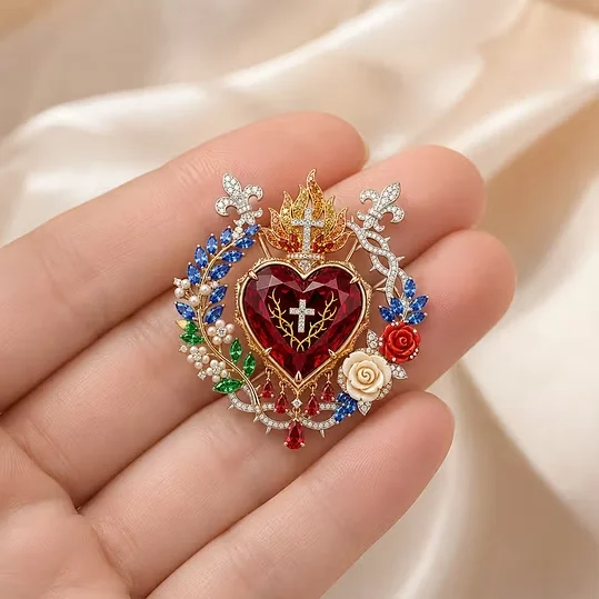 Sacred Heart of Faith Brooch