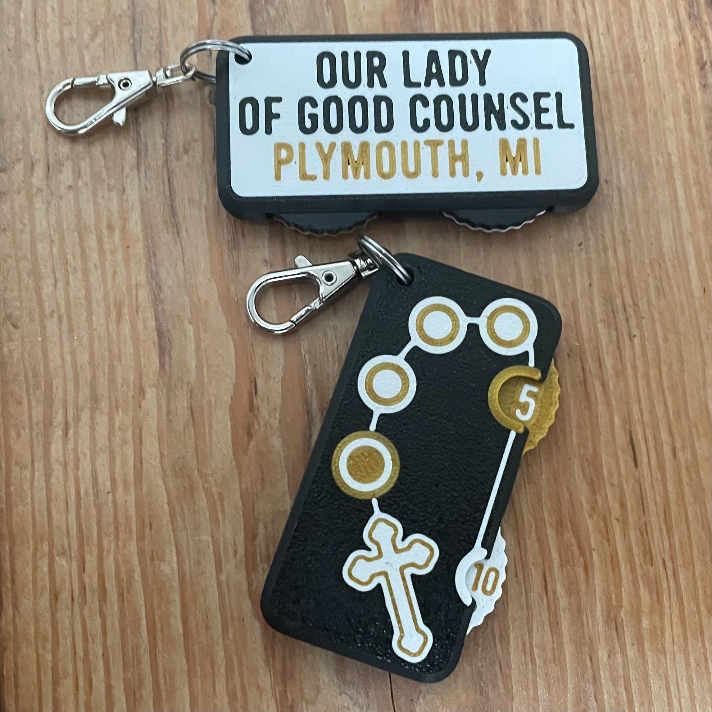 Rosary Counter Fidget Keychain