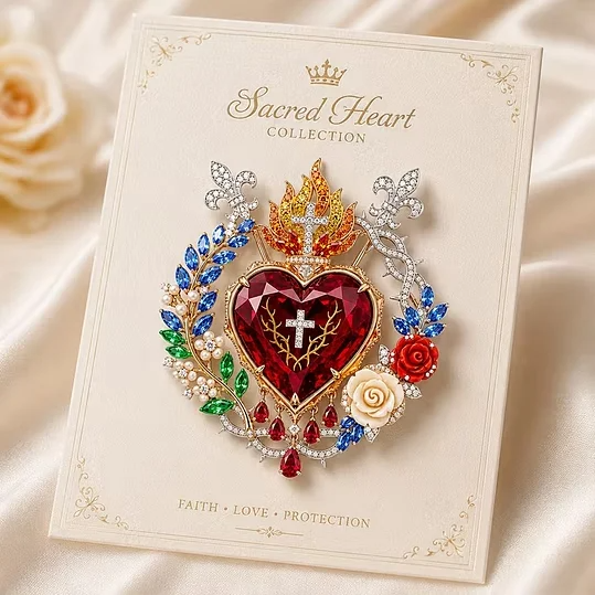 Sacred Heart of Faith Brooch